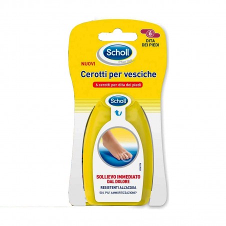 Vemedia Pharma Cerotto Scholl Vesciche Misure Miste 2 Grandi + 2 Dita Piedi + 2 Piccolo 6 Pezzi