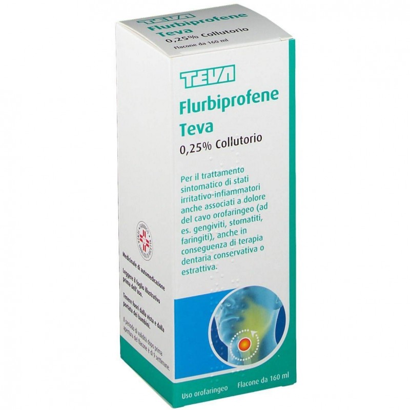 Teva Italia Flurbiprofene Teva 0,25% Collutorio Flurbiprofene Teva 0,25% Spray Per Mucosa Orale