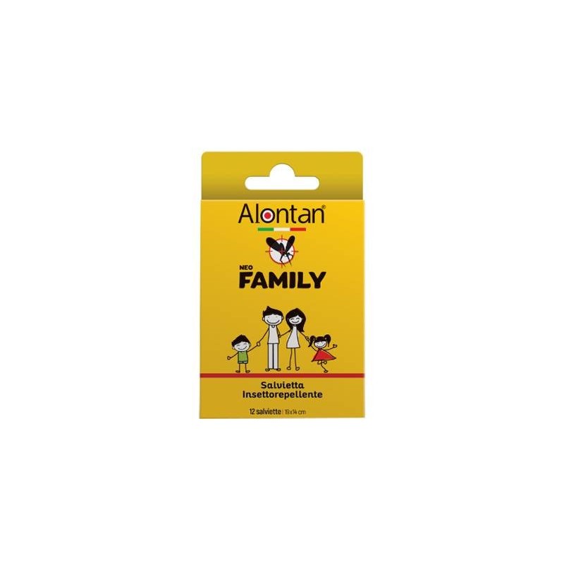 Pietrasanta Pharma Alontan Neo Family Salviette 12 Pezzi Icaridina 10%