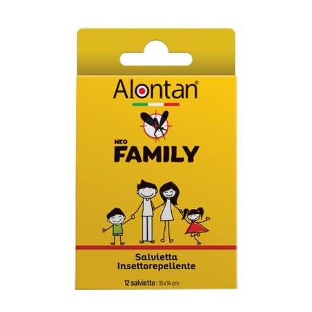 Pietrasanta Pharma Alontan Neo Family Salviette 12 Pezzi Icaridina 10%