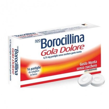 Neo Borocillina Gola Dolore Gusto Menta Senza Zucchero 16 Pastiglie