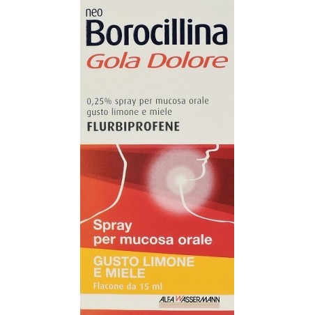 NEO BOROCILLINA GOLA DOLORE 0,25% spray per mucosa orale gusto limone e miele