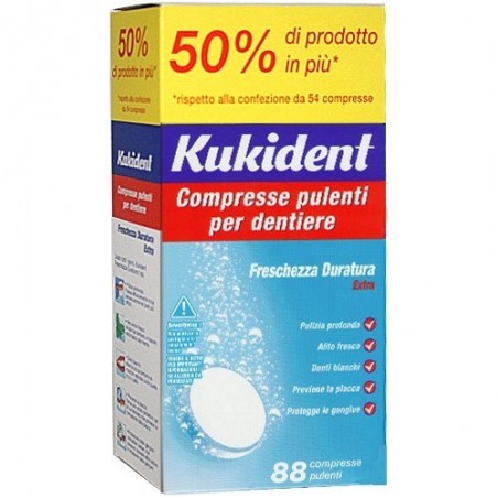 Procter & Gamble Kukident Cleanser Fresch 88 Compresse Pulizia Protesi Dentarie