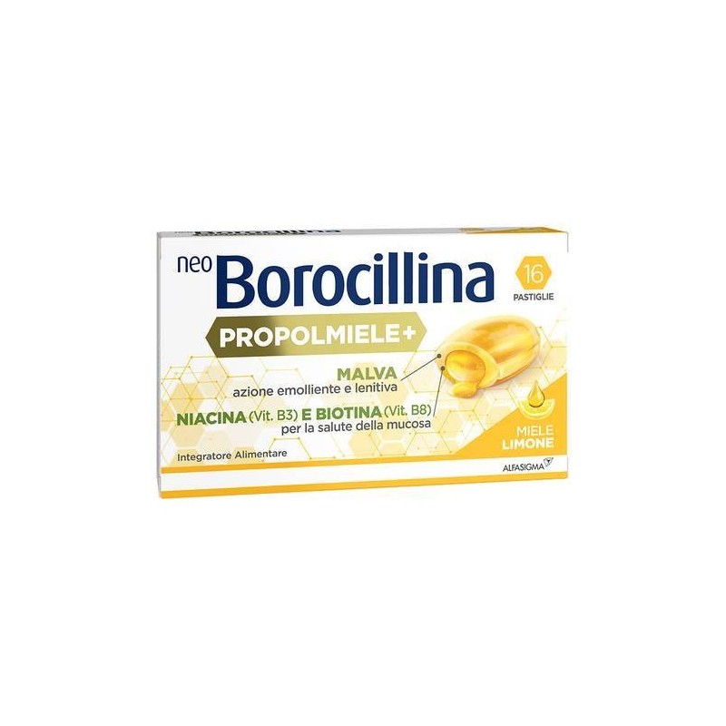 Neoborocillina Propolmiele+ Miele/limone 16 Pastiglie