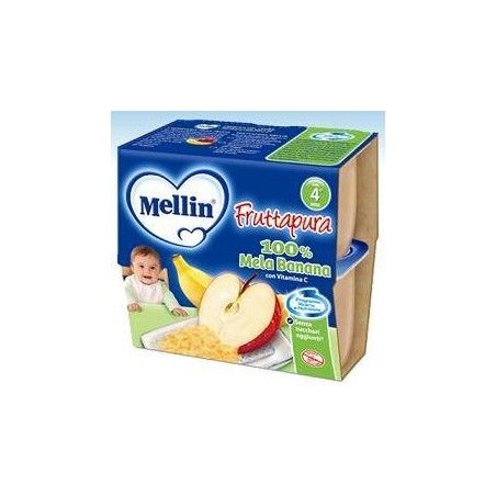 Danone Nutricia Soc. Ben. Mellin Frutta Pura Mela Banana 100 G 4 Pezzi