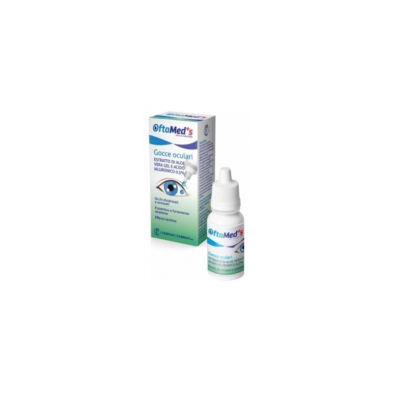 Farmac-zabban Oftamed's Gocce Oculari Occhi Disidratati E Stressati Estratto Aloe Vera Gel E Acido Ialuronico 0,3% 10 Ml