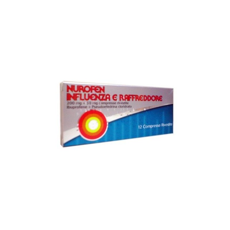 Reckitt Benckiser H. Nurofen Influenza E Raffreddore 200 Mg + 30 Mg Compresse Rivestite Ibuprofene + Pseudoefedrina Cloridrato