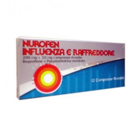 Reckitt Benckiser H. Nurofen Influenza E Raffreddore 200 Mg + 30 Mg Compresse Rivestite Ibuprofene + Pseudoefedrina Cloridrato