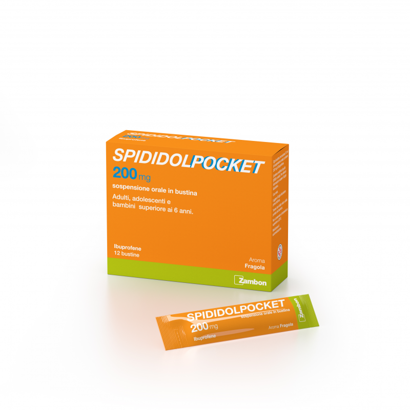 Spididolpocket 200 mg Ibuprofene Farmaco Antidolorifico 12 Bustine Sublinguali