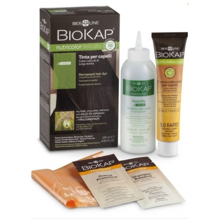 Bios Line Biokap Nutricolor Delicato Rapid 5,05 Castano Nocciola Tinta Tubo+flacone 135 Ml Biosline