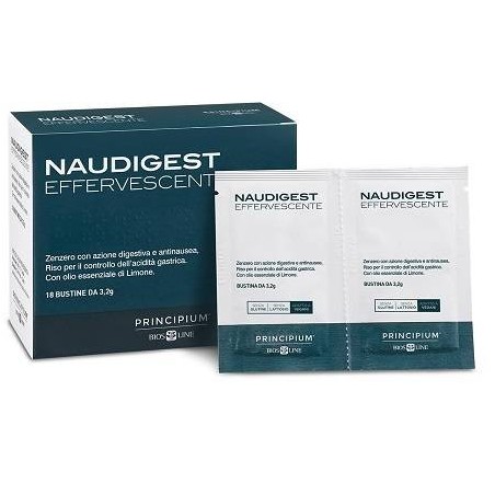 Principium Naudigest Effervescente Integratore per Digestione Acidità e Nausea 18 Bustine Bios Line