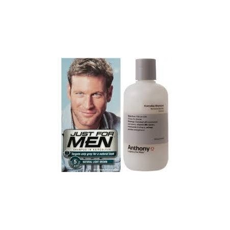 Combe Italia Just For Men Shampoo Colorante H25 Castano Chiaro Attivatore Chiaro 38,5 Ml + Base Colore 27,5 Ml