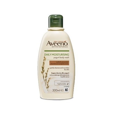 Johnson & Johnson Aveeno Bagno Doccia Yogurt Vaniglia & Avena 300 Ml