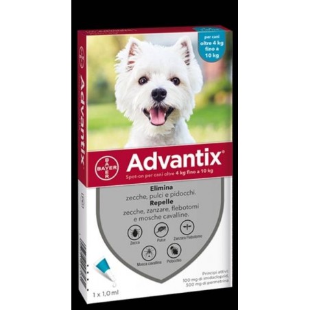 Elanco Italia Advantix Spot-on Per Cani Oltre 4 Kg Fino A 10 Kg