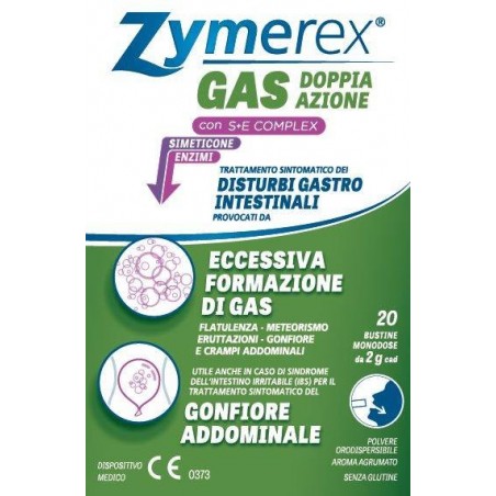 Difar Distribuzione Zymerex Gonfiore Gas Doppia Azione Con S+e Complex 20 Bustine Monodose Da 2 G