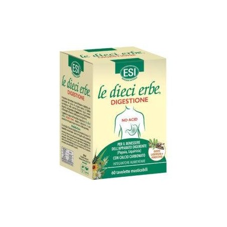 Esi Le Dieci Erbe Digestione No Acid 60 Tavolette Masticabili