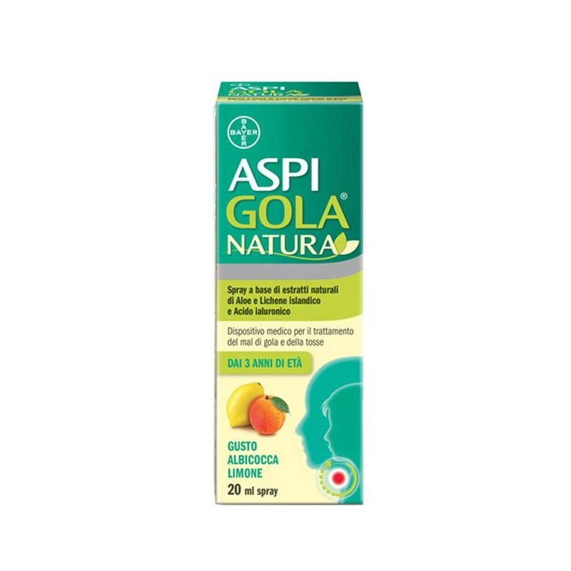 Bayer Aspi Gola Natura Spray Albicocca Limone 20 Ml