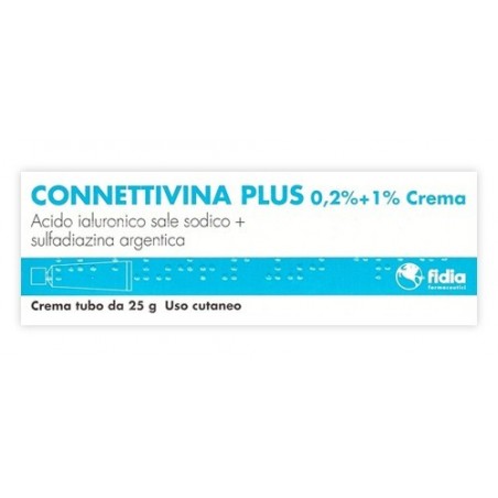 Connettivina Plus Crema Farmaco Cicatrizzante 25 grammi con Acido Ialuronico e Sulfadiazina