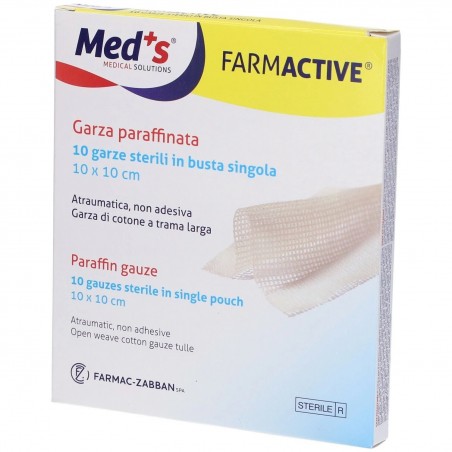 Farmac-zabban Garza Farmactive Paraffinata 10x10cm 10 Pezzi