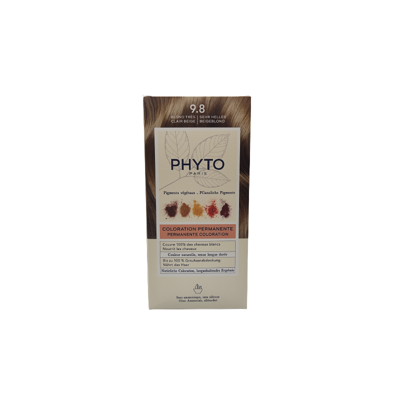 Phyto Color Kit 9,8 Biondo Chiarissimo Cenere 1 Latte 50 Ml + 1 Crema 50 Ml + 1 Maschera 12 Ml