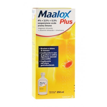 Opella Healthcare Italy Maalox Plus 4% + 3,5% + 0,5% Sospensione Orale Aroma Limone Magnesio Idrossido + Alluminio Idrossido + S