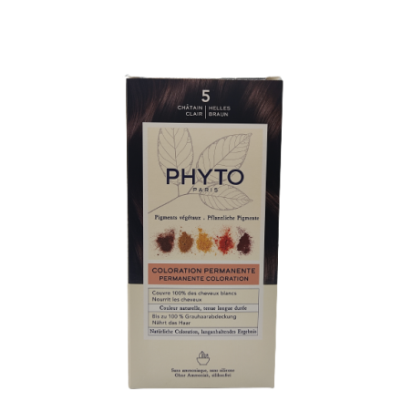 Phyto Color Kit 5 Castano Chiaro 1 Latte 50 Ml + 1 Crema 50 Ml + 1 Maschera 12 Ml