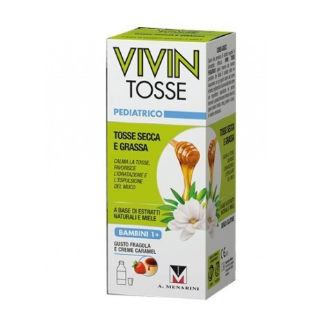 A. Menarini Ind. Farm. Riun. Vivin Tosse Pediatrico Sciroppo Per Tosse Secca E Grassa Gusto Fragola E Creme Caramel 150 Ml