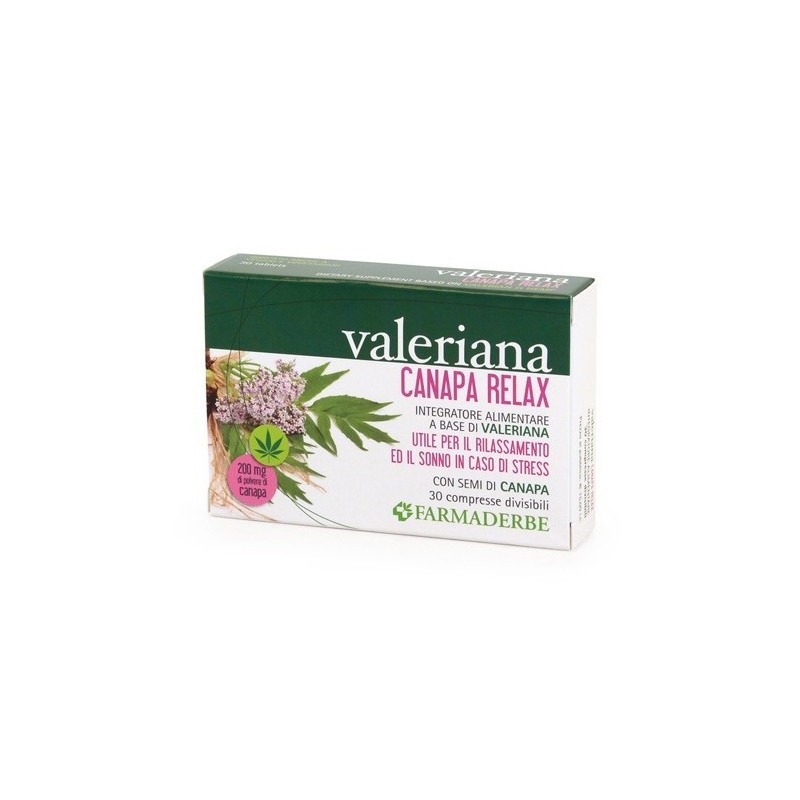 Farmaderbe Valeriana Canapa Relax 30 Compresse Divisibili