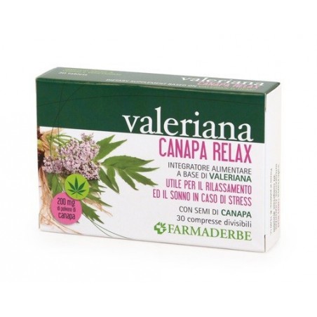 Farmaderbe Valeriana Canapa Relax 30 Compresse Divisibili