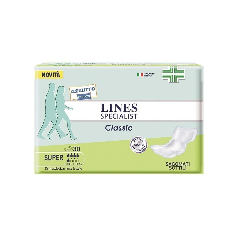 Fater Pannolone Lines Specialist Classic Sagomato Sottile Super 30 Pezzi