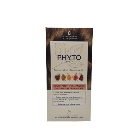 Phyto Color Kit 8 Biondo Chiaro 1 Latte 50 Ml + 1 Crema 50 Ml + 1 Maschera 12 Ml