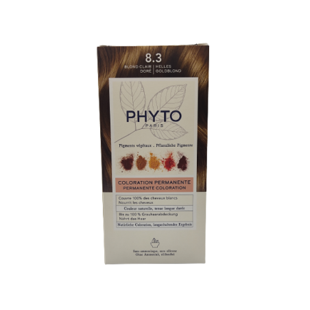 Phyto Color Kit 8,3 Biondo Chiaro Dorato 1 Latte 50 Ml + 1 Crema 50 Ml + 1 Maschera 12 Ml