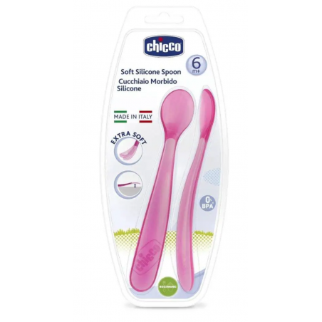 Artsana Chicco Cucchiaio Silicone Femminile Bi Pack 6m+