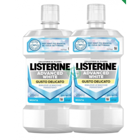 Johnson & Johnson Listerine Advanced White Gusto Delicato Bundle 2 X 500 Ml