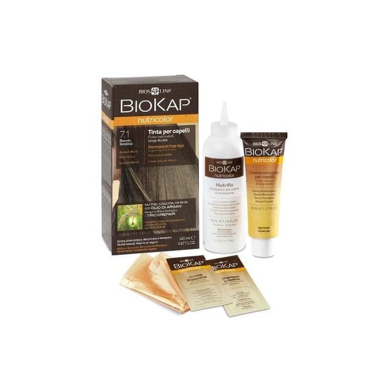 Bios Line Biokap Nutricolor 7,1 New Biondo Svedese Tinta Tubo + Flacone