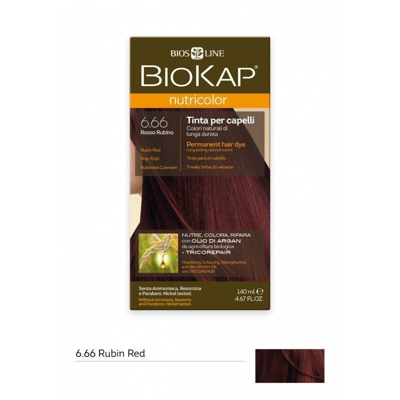 Bios Line Biokap Nutricolor 6,66 Rosso Rubino Tinta Tubo + Flacone