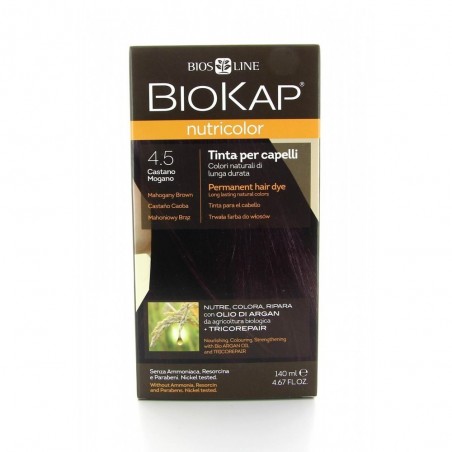 Bios Line Biokap Nutricolor 4,5 Castano Mogano Tinta Tubo + Flacone