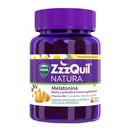 Vicks Zzzquil Natura Mango & Banana Integratore con Melatonina per il Sonno 30 Pastiglie Gommose - Farmasole