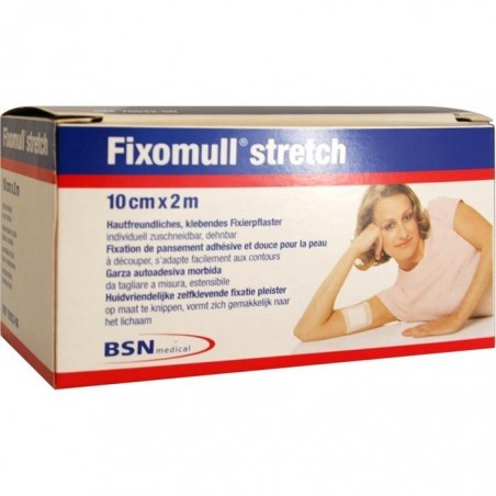 Essity Italy Fascia Autoadesiva Ipoallergenica Fissaggio Cateteri Fixomull Stretch. Supporto In Poliestere Non Tessuto Bianco, M