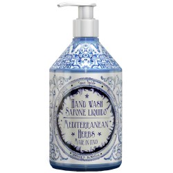 Le Maioliche Sapone Liquido Mani con Tappo Dosatore Mediterranean Herbs 500 ml Rudy Profumi