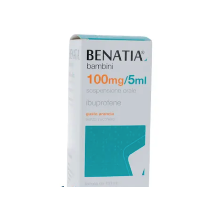 Dymalife Pharmaceutical Benatia Bambini 100mg/5ml Sospensione Orale Gusto Fragola Senza Zucchero Benatia Bambini 100mg/5ml Sospe