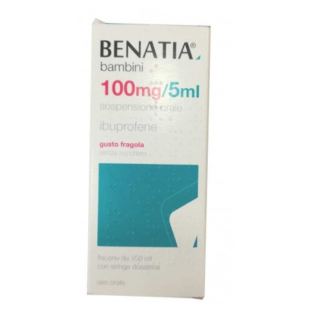 Dymalife Pharmaceutical Benatia Bambini 100mg/5ml Sospensione Orale Gusto Fragola Senza Zucchero Benatia Bambini 100mg/5ml Sospe