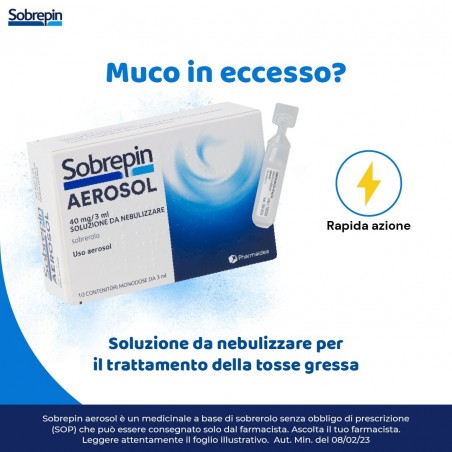 Pharmaidea Sobrepin Aerosol 40 Mg/3 Ml Soluzione Da Nebulizzare Sobrerolo Medicinale Equivalente