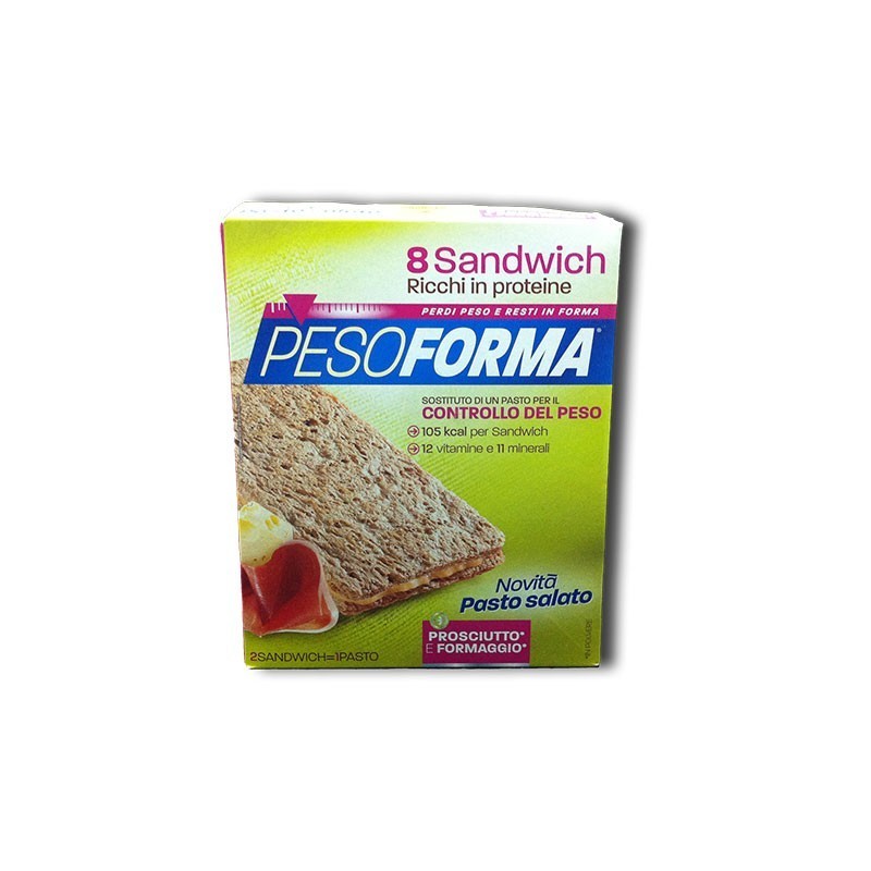 Nutrition & Sante' Italia Pesoforma Sandwich Prosciutto/formaggio 4 Pasti 8 Pezzi X 25 G