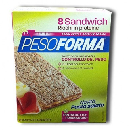 Nutrition & Sante' Italia Pesoforma Sandwich Prosciutto/formaggio 4 Pasti 8 Pezzi X 25 G