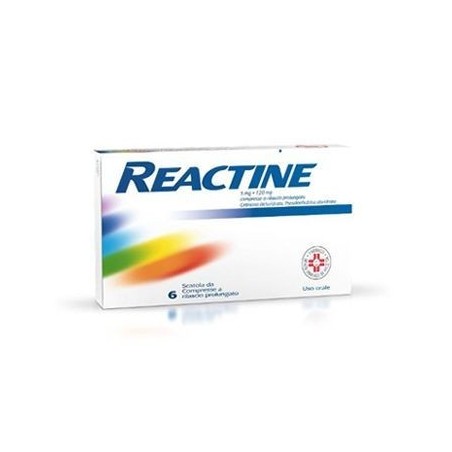 Reactine 5 mg + 120 mg Farmaco Antistaminico 6 Compresse Rilascio Prolungato