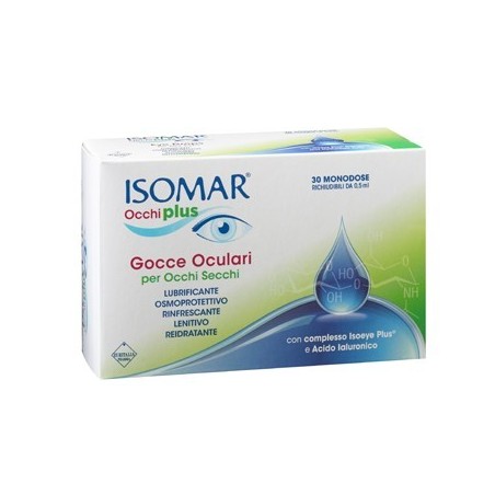 Euritalia Pharma Isomar Occhi Plus Gocce Oculari Per Occhi Secchi All'acido Ialuronico 0,25% 30 Flaconcini Monodose