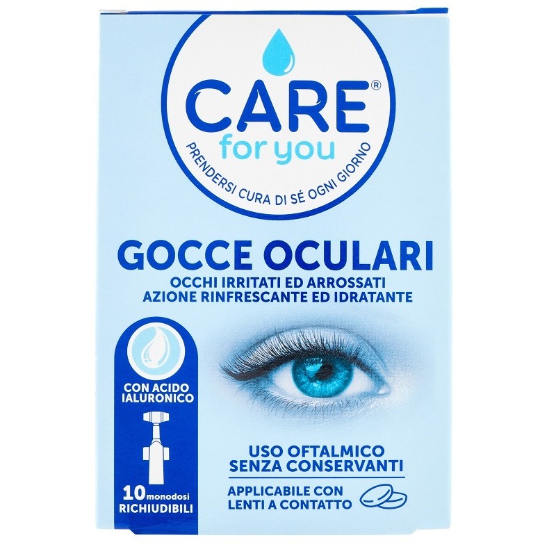 Tavola Care For You Gocce Oculari Occhi Irritati Arrossati 10 Monodose Da 0,5 Ml