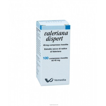 Vemedia Pharma Valeriana Dispert 45 Mg Compresse Rivestite Estratto Secco Di Radice Di Valeriana