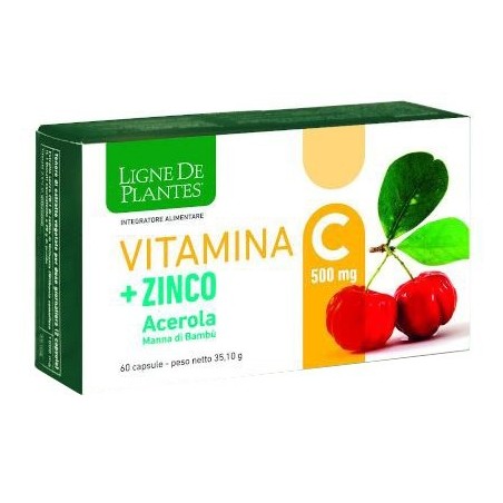 Natura Service Ligne De Plantes Vitamina C 500 Mg + Zinco Acerola E Manna Di Bambu' 60 Capsule